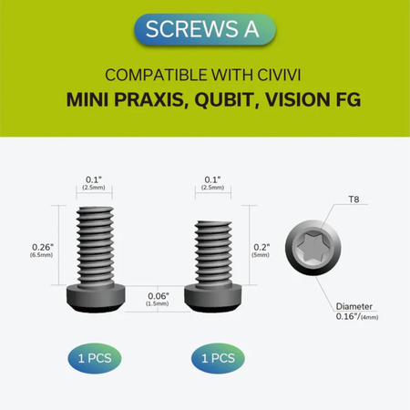 Civivi Gray Titanium Pocket Clip and Screw Set for WE, Civivi (T003C)