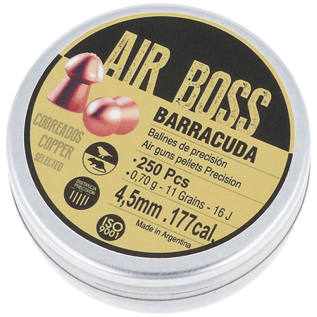 Apolo - Air Boss Barracuda Copper 4.5 mm shot, 250 rounds. 070.g/ 11.0gr (30003)