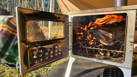 Bushmen - Fastfold Camping Stove S2W Tent Stove - Compact - with two windows