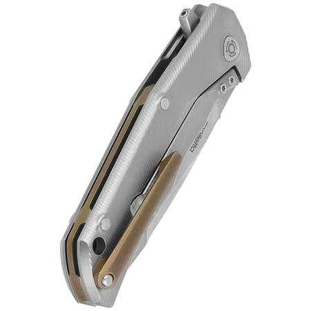 LionSteel T folding knife.R.E. Grey / Bronze Titanium, Stone Washed M390 by Molletta (TRE BR)