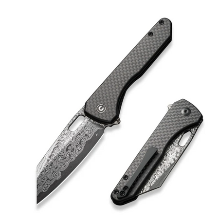 Civivi Nugz Black G10 folding knife, Damascus by Matthew Wehrwein (C23060-DS1)