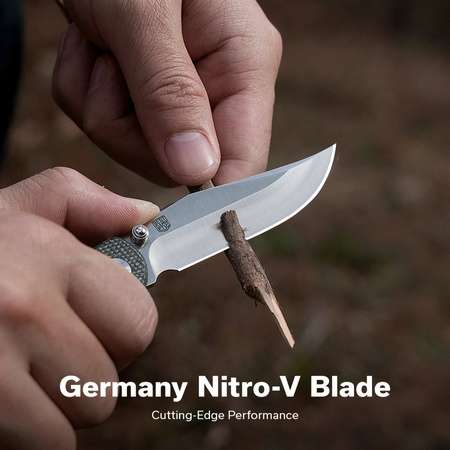 Civivi Clingman Green Canvas Micarta Folding Knife, Black Stonewashed Nitro-V by Taylor Martin Best Damn EDC (C23065-4)
