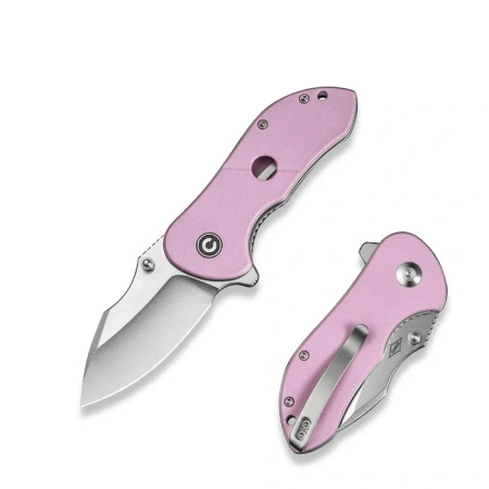Civivi Gordo Folding Knife Powder Pink G10, Satin D2 by Peter Carey (C22018C-4)