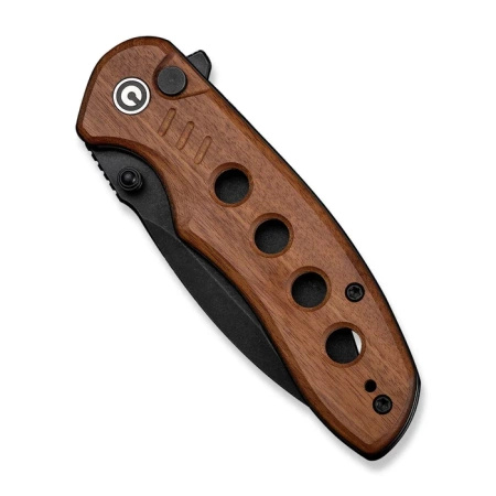 Civivi Triptych Guibourtia Wood Folding Knife, Black Stonewashed 14C28N (C23085B-3)