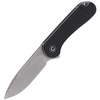 CIVIVI Elementum Flipper Black G10 knife, Satin Finish (C907A)