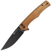 Sencut Crowley Guibourtia Wood Folding Knife, Black Stonewashed D2 (S21012-5)