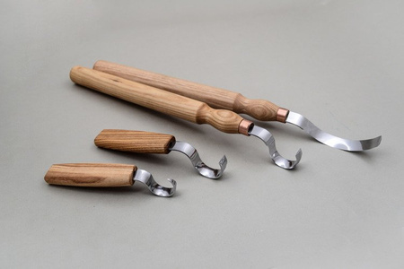 Set of 4 Spoon Carving Knives - BeaverCraft S11 - Hook Knife Set of 4 Tools