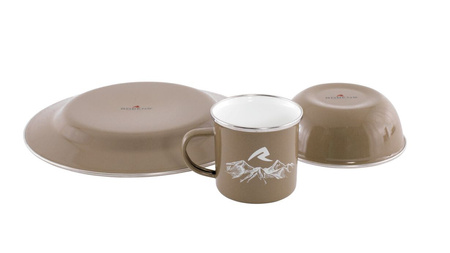 Robens - Enamel travel cookware set - Tongass Single Enamel Set - Khaki