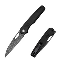 Civivi Guile Black Canvas Micarta Folding Knife, Damascus by Shawn Ashmore (C24062B-DS1)