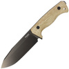 LionSteel T6B Natural Canvas Micarta Knife, Old Black CPM 3V by Molletta (T6B 3V CVN)