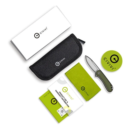 Civivi Button Lock Elementum II Folding Knife Polished Ultem, Satin Nitro-V (C18062P-7)