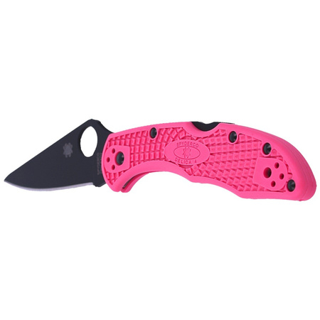 Spyderco Delica 4 FRN Pink, Black Blade Plain Folding Knife (C11FPPNS30VBK)