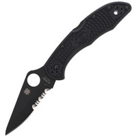 Spyderco Delica 4 FRN Black/Black Blade Folding Knife (C11PSBBK)