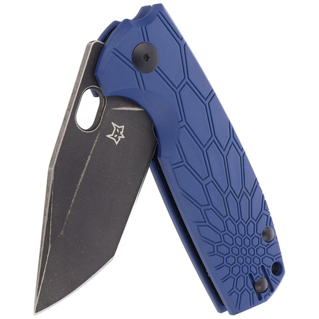 FOX Core Tanto Blue FRN Folding Knife, Black Top Shield N690Co by Jesper Voxnæs (FX-612 BLB)