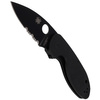 Spyderco Efficient G-10 Black / Black Blade Combination Folding Knife (C216GPSBBK)