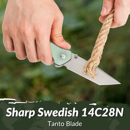 Civivi Brazen Button Lock Natural G10, Stonewashed 14C28N Folding Knife (C19059C-3)