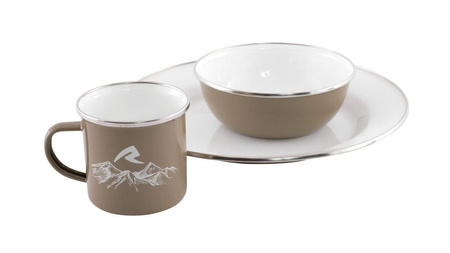 Robens - Enamel travel cookware set - Tongass Single Enamel Set - Khaki