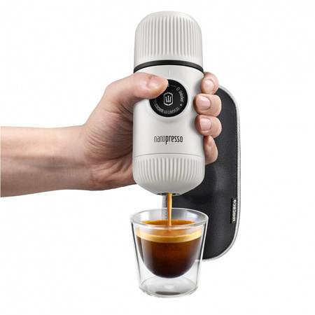 Wacaco Nanopresso - Portable Traveling Coffee Maker - Chill White with case