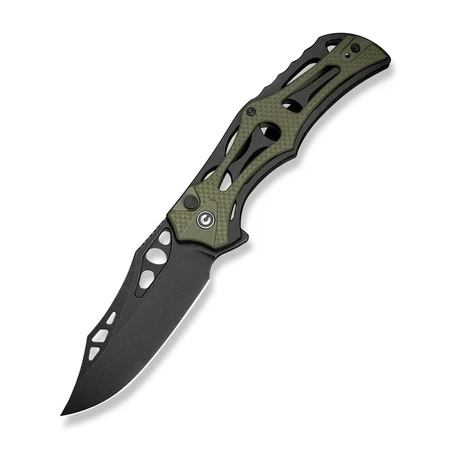 Civivi Biophase Black Aluminum / OD Green G10, Black Stonewashed Nitro-V Folding Knife (C23083C-2)