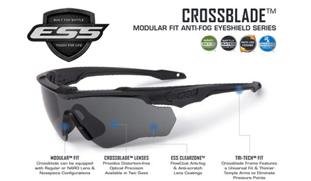 ESS - Crossblade One Smoke Gray Ballistic Glasses - Tinted - EE9032-08