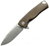 LionSteel ROK Titanium Bronze, Satin Blade Folding Knife (ROK B)