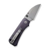 Civivi Baby Banter Wharncliffe Purple Canvas Micarta Folding Knife, Grey Stonewashed Nitro-V by Ben Petersen (C19068SC-2)