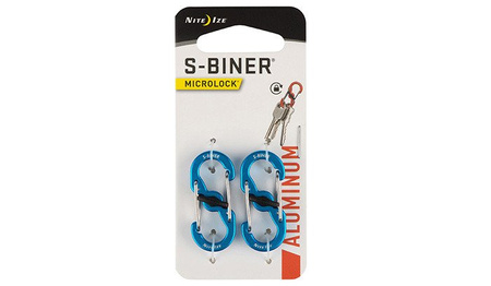 Nite Ize Carabiner - S-Biner Microlock Aluminum - 2 Pack- Blue