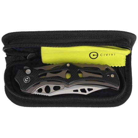 Civivi Biophase Black Aluminum / Black G10 Folding Knife, Satin Nitro-V (C23083C-3)