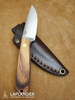 Brisa Necker 70 Flat knife - Olive - Leather scabbard