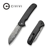 Civivi Chevalier II Black Aluminum, Black Damascus Folding Knife (C20022B-DS1)