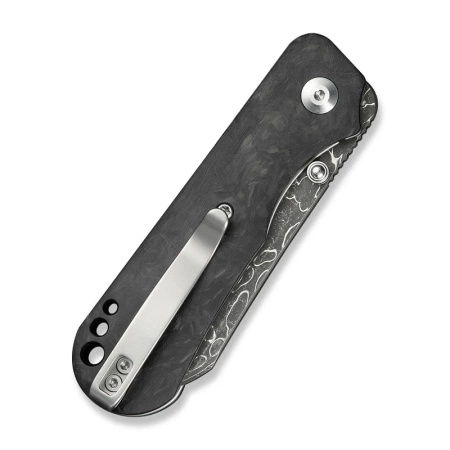 Civivi Crabby Shredded Carbon Fiber Folding Knife, Damascus by Ken Onion Jr. (C24055-DS1)
