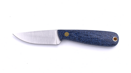 Brisa Necker 70 Flat knife - Blue Jeans Micarta - Leather scabbard