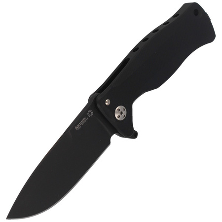 LionSteel SR Flipper Aluminum Black / Black Blade Folding Knife (SR11A BB)