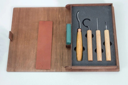 Carving knife set with wooden case - BeaverCraft S19Book