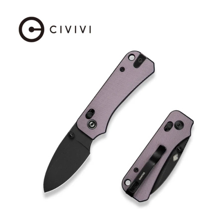 CIVIVI Baby Banter 2 Knife Purple Aluminum, Black Stonewashed Nitro-V by Ben Petersen (C23074-2)