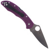 Spyderco Delica 4 Flat Ground Lightweight Purple Plain Folding Knife (C11FPPR)