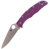 Spyderco Endura 4 FRN Purple Flat Ground Plain Folding Knife (C10FPPR)