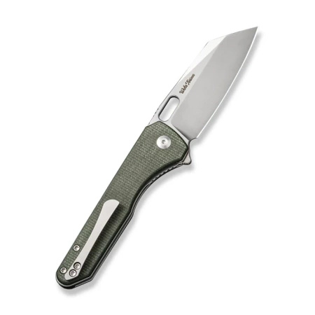 Civivi Nugz Green Canvas Micarta Folding Knife, Satin 14C28N by Matthew Wehrwein (C23060-2)