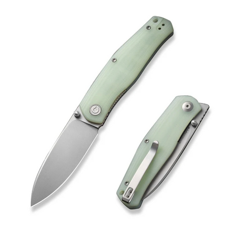 Civivi Sokoke Natural G10 Folding Knife, Silver Bead Blasted 14C28N by Ray Laconico (C22007-5)