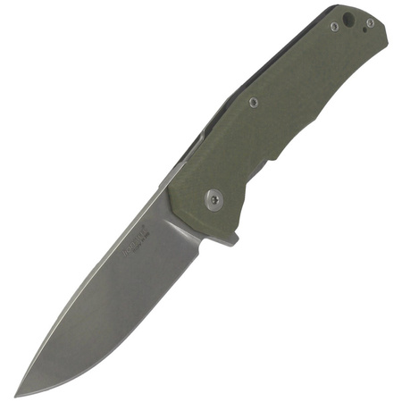 LionSteel T folding knife.R.E. G10 Green, Stone Washed Blade (TRE GGR)