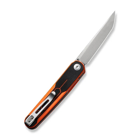Civivi KwaiQ Orange/Black G10 Folding Knife, Satin Nitro-V by Rafal Brzeski (C23015-2)