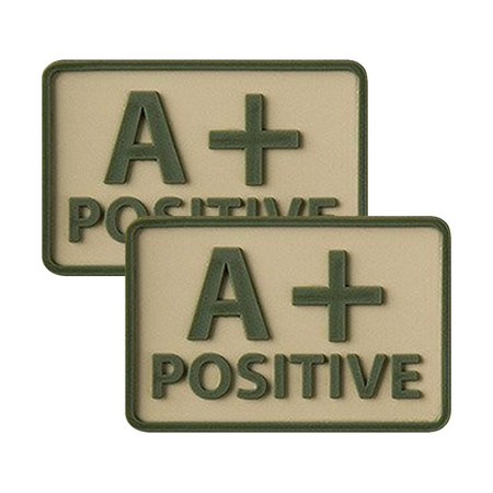 Helikon - PVC patch - Blood Group - A+ POS - Khaki - 2 pcs.