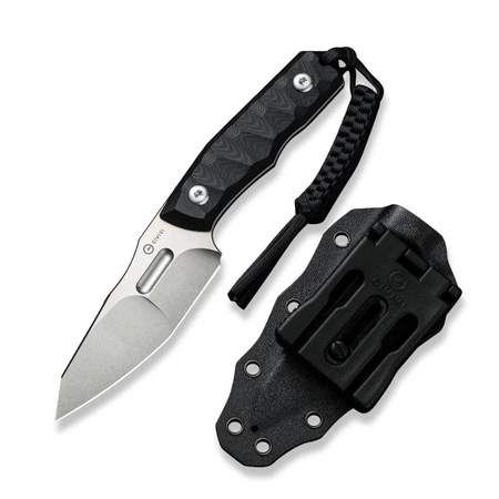 Civivi Propugnator Black G10 knife, Stonewashed D2 by PG Knives (C23002-1)