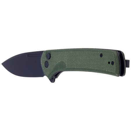 CIVIVI Conspirator Green Micarta Knife, Black Stonewashed (C21006-2)