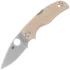 Spyderco Native 5 Brown Canvas Micarta Folding Knife, Satin CPM Cru-Wear by Sal Glesser (C41MPCW5)