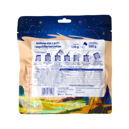 Lyommy - Freeze-dried food Orzo pasta with pesto and vegan chicken 500 g