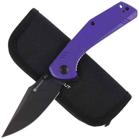 Sencut Actium Purple G10, Black Stonewashed D2 Folding Knife (SA02D)