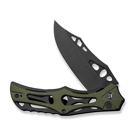 Civivi Biophase Black Aluminum / OD Green G10, Black Stonewashed Nitro-V Folding Knife (C23083C-2)