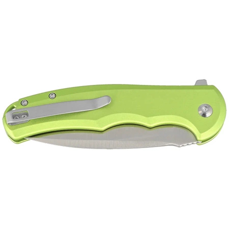 Civivi Button Lock Praxis Folding Knife Lime Green Aluminum, Satin Nitro-V (C18026E-3)