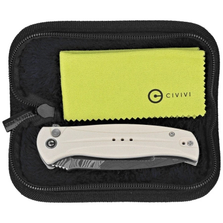 Civivi Incindie Ivory G10 Folding Knife, Damascus (C23053-DS1)